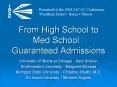 From High School to Med School : Guaranteed Admissions PowerPoint PPT Presentation
