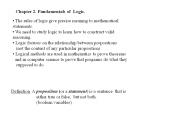 Chapter 2. Fundamentals of Logic.