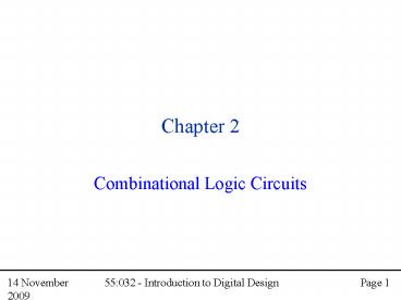 Combinational Logic Circuits presentation | free to view