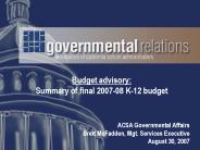 Budget advisory: