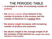 THE PERIODIC TABLE