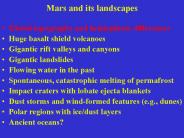 Mars and its landscapes