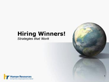 Hiring Winners Strategies that Work