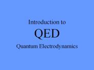 Introduction to QED