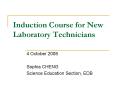Induction Course for New Laboratory Technicians PowerPoint PPT Presentation