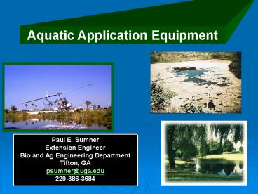 Aquatic Application Equipment