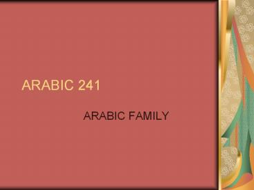 ARABIC 241