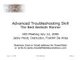 Advanced Troubleshooting Skill The Best Bedside Manner PowerPoint PPT Presentation