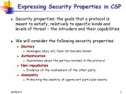 Expressing Security Properties in CSP