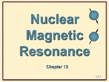 Nuclear Magnetic Resonance