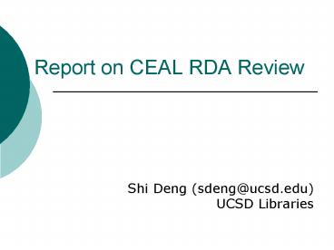Report on CEAL RDA Review