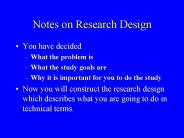 Notes on Research Design