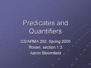 Predicates and Quantifiers