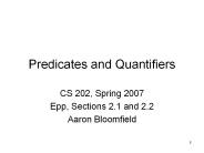Predicates and Quantifiers