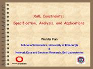 XML Constraints: Specification, Analysis, and Applications
