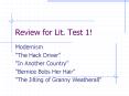Review for Lit' Test 1 PowerPoint PPT Presentation