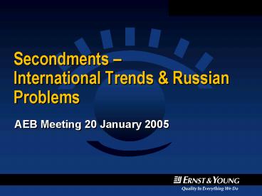Secondments International Trends
