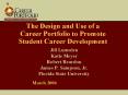 The Design and Use of a Career Portfolio to Promote Student Career Development PowerPoint PPT Presentation