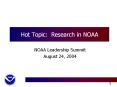 Hot Topic: Research in NOAA PowerPoint PPT Presentation