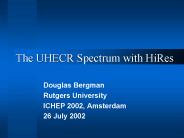 The UHECR Spectrum with HiRes
