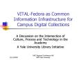 VITALFedora as Common Information Infrastructure for Campus Digital Collections PowerPoint PPT Presentation