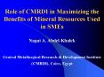 Role of CMRDI in Maximizing the Benefits of Mineral Resources Used in SMEs Nagui A' AbdelKhalek PowerPoint PPT Presentation