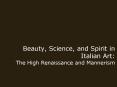 Beauty, Science, and Spirit in Italian Art: PowerPoint PPT Presentation