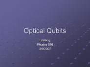 Optical Qubits