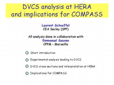DVCS analysis at HERA and implications for COMPASS