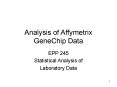 Analysis of Affymetrix GeneChip Data PowerPoint PPT Presentation