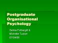Postgraduate Organisational Psychology PowerPoint PPT Presentation