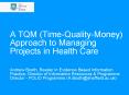 A TQM TimeQualityMoney Approach to Managing Projects in Health Care PowerPoint PPT Presentation