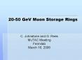 20-50 GeV Muon Storage Rings PowerPoint PPT Presentation