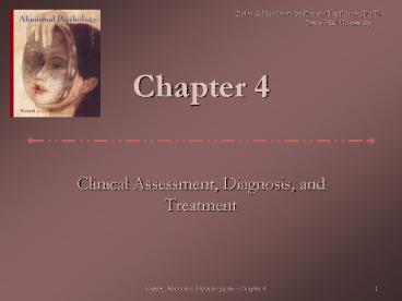 Clinical Assessment, Diagnosis, and Treatment