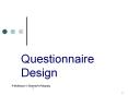 Questionnaire Design PowerPoint PPT Presentation