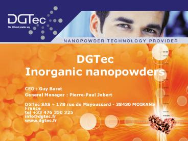 DGTec Inorganic nanopowders