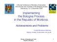 Implementing the Bologna Process in the Republic of Moldova: PowerPoint PPT Presentation