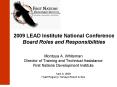 2009 LEAD Institute National Conference Board Roles and Responsibilities PowerPoint PPT Presentation