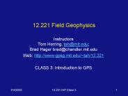 12'221 Field Geophysics