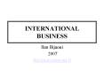 INTERNATIONAL BUSINESS PowerPoint PPT Presentation