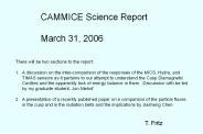 CAMMICE Science Report