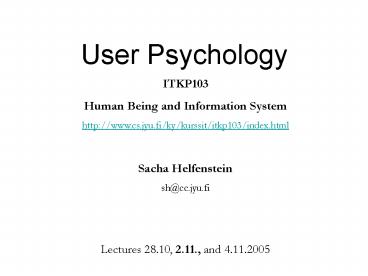 User Psychology