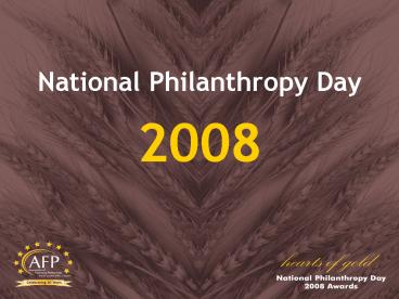 National Philanthropy Day