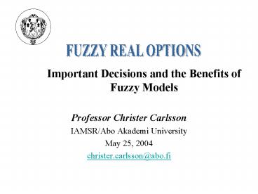 Important Decisions and the Benefits of Fuzzy Models