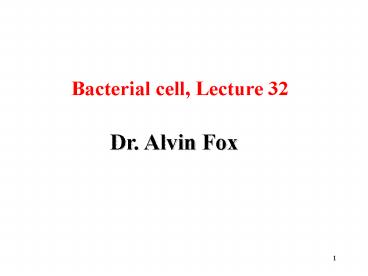 Dr' Alvin Fox