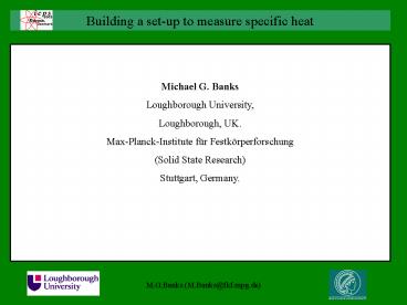 Building a setup to measure specific heat