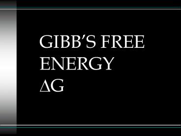 Gibb's free energy