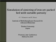 Simulation of sintering of iron ore packed