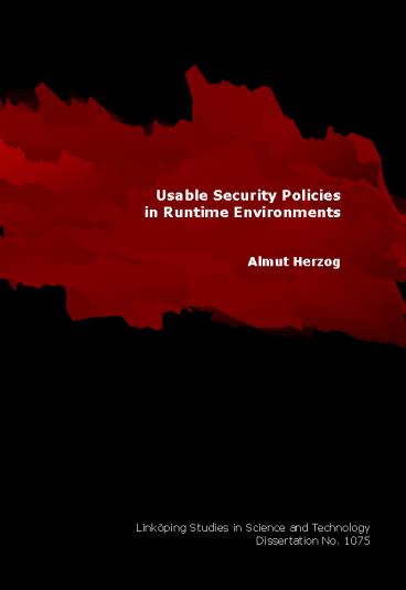 Usable Security Policies