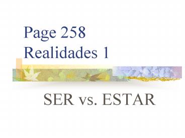 Page 258 Realidades 1